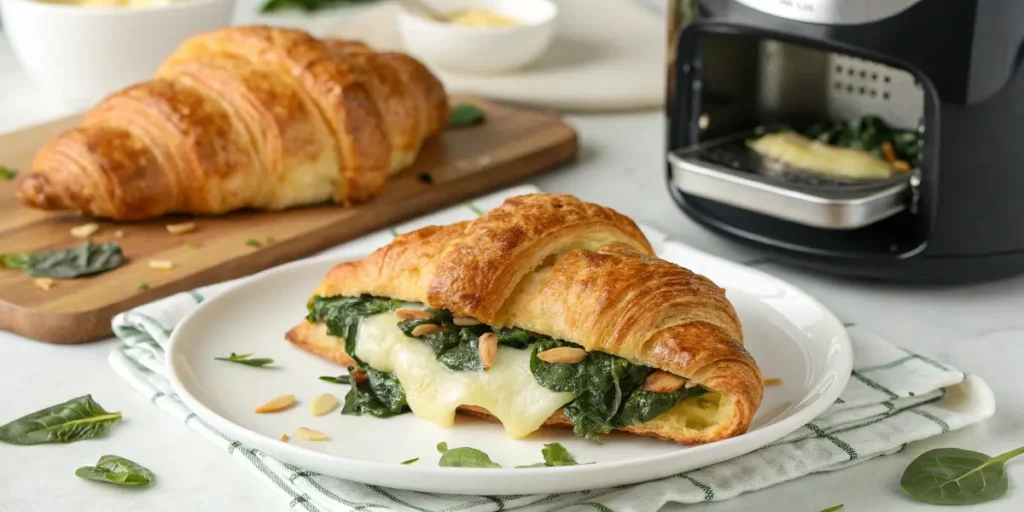 Recette croissants aux épinards et fromage air fryer