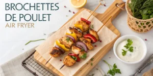 Brochettes de poulet air fryer