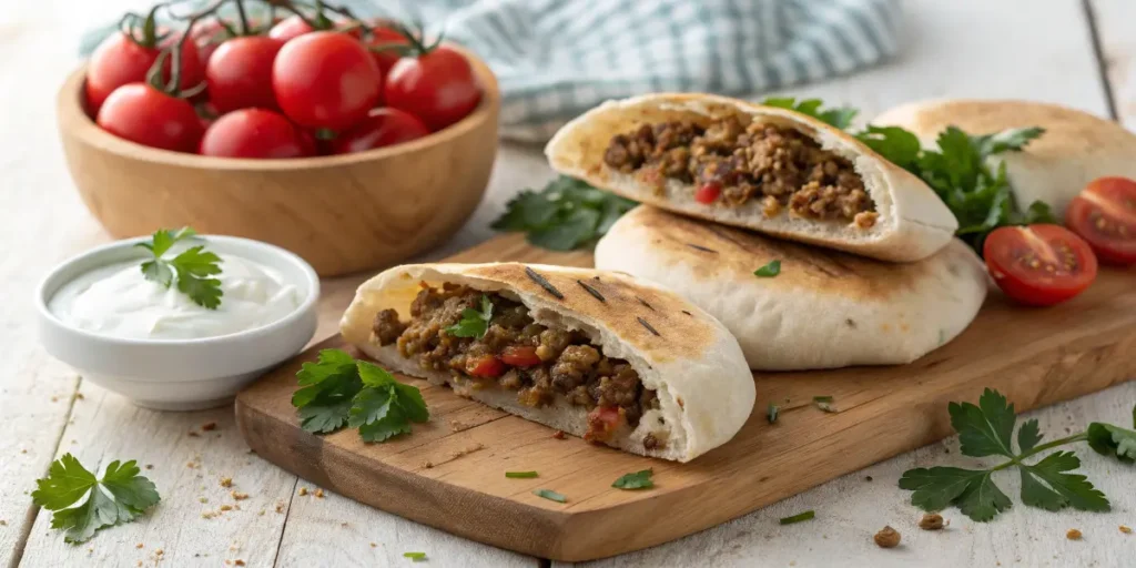 Pain Pita Farci à la Viande Hachée