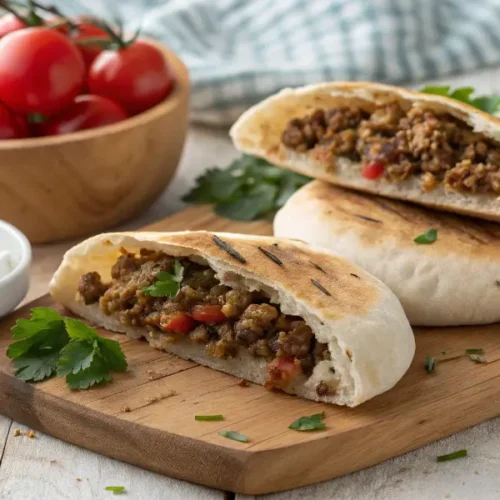 Pain Pita Farci à la Viande Hachée