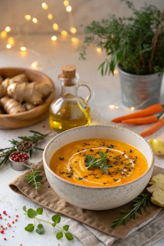 Velouté de Carottes, Patates Douces et Gingembre