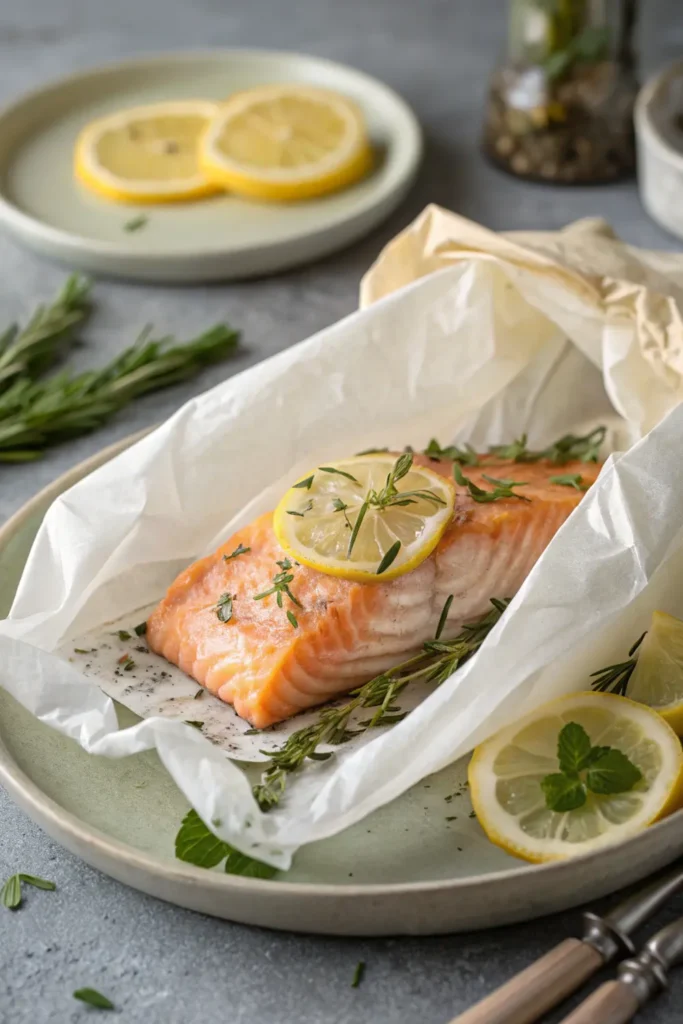 Filets de Saumon en Papillote au Citron et Herbes