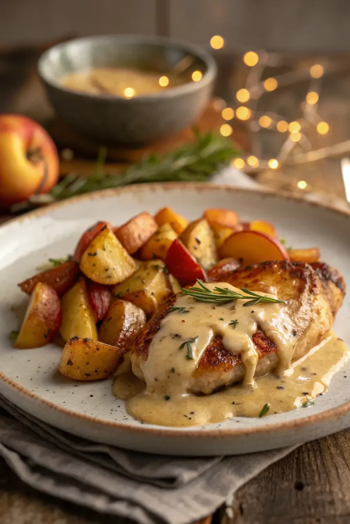 Poulet aux Pommes et Moutarde à l’Ancienne