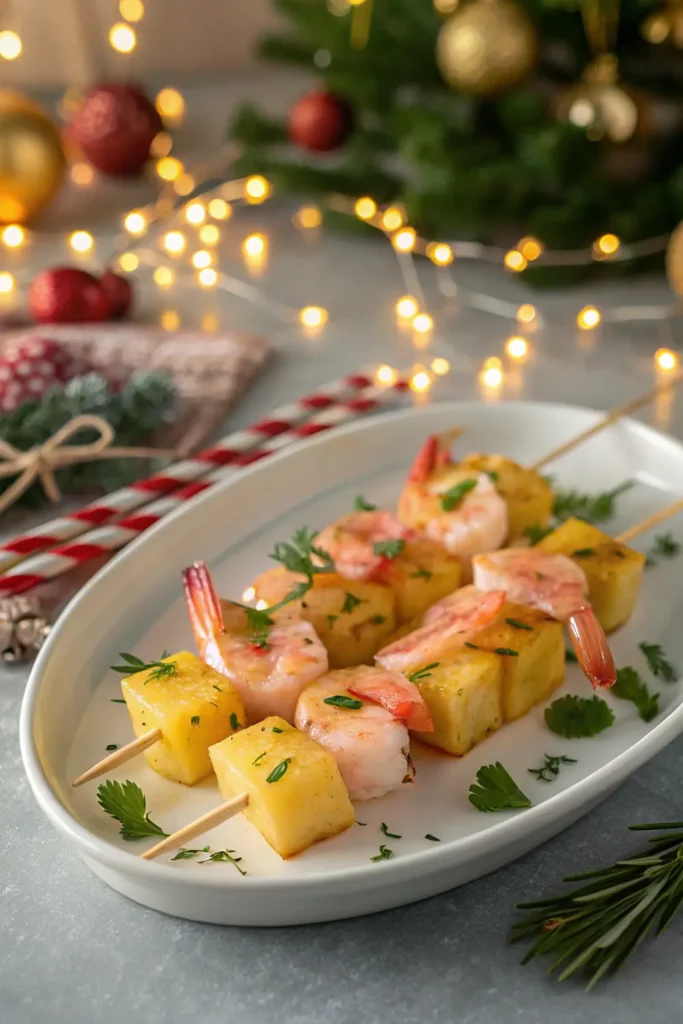Brochettes Apéritives Crevettes et Ananas