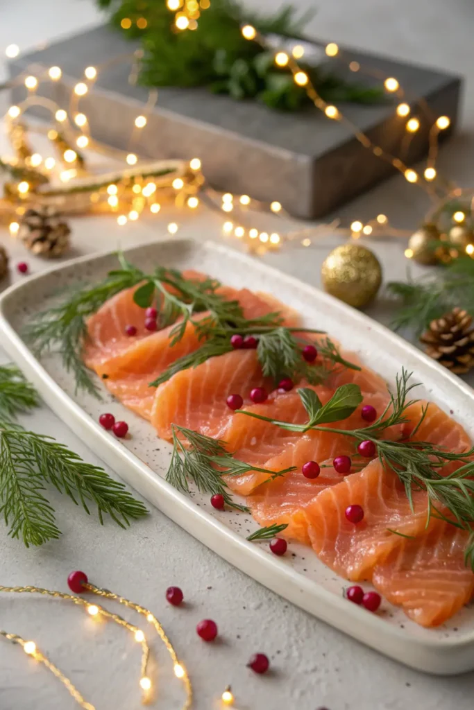 Saumon Gravlax Maison à l’Aneth et Baies Roses