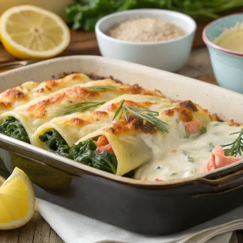 Caneloni au Saumon et Épinards