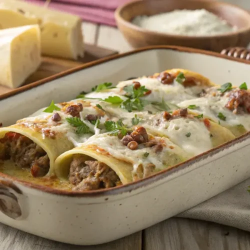 Caneloni à la Chair à Saucisse et Béchamel