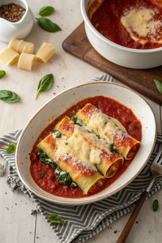 Caneloni Ricotta et Ăpinards