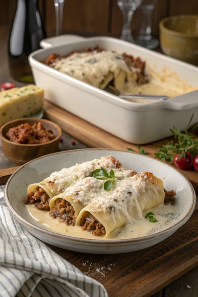 Caneloni aux Trois Viandes (Porc, Veau, Bœuf)