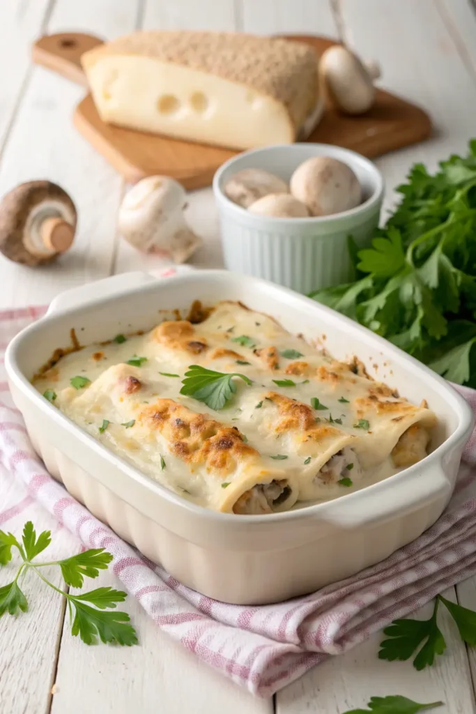 Caneloni aux Champignons et Ă la CrĂšme