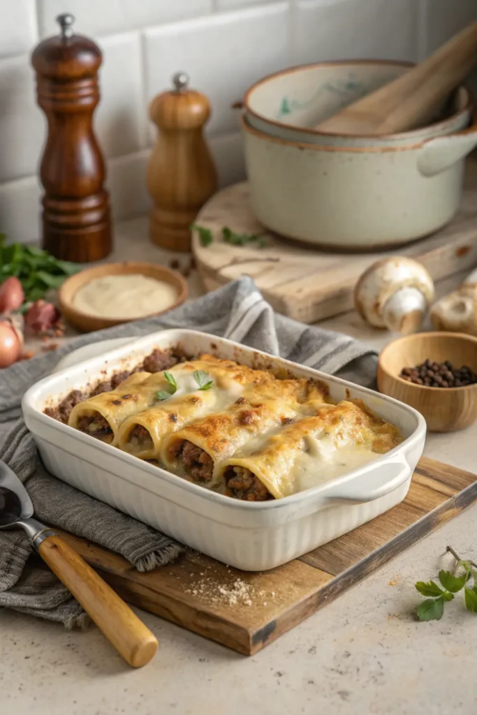 Caneloni au Bœuf et Champignons