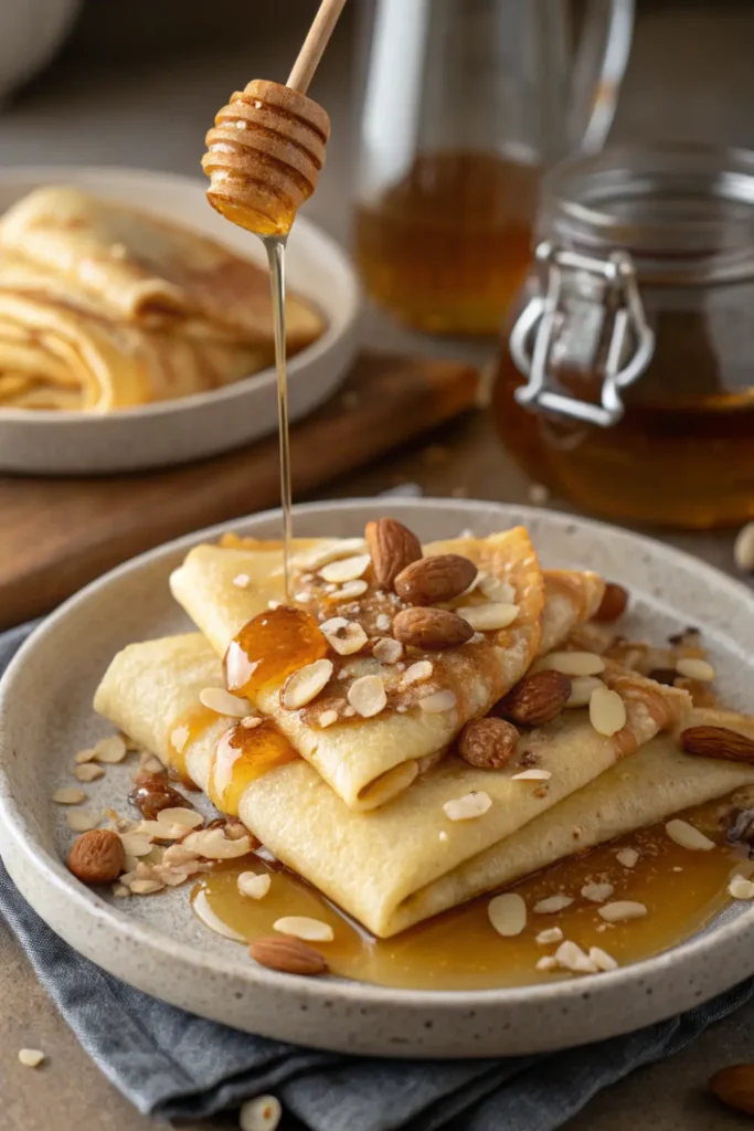 Crêpes au Miel et Amandes