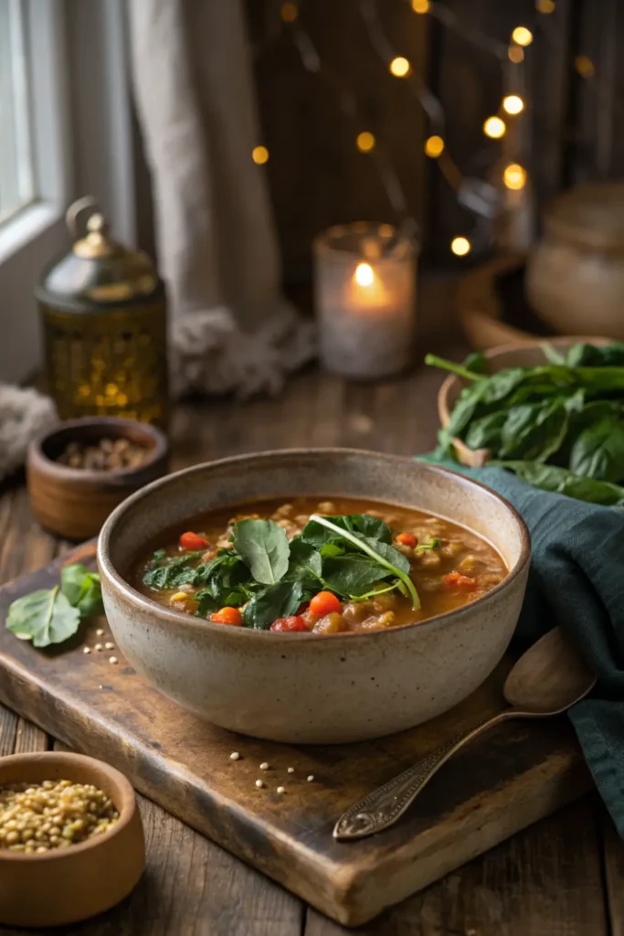 Soupe de Lentilles et Épinards