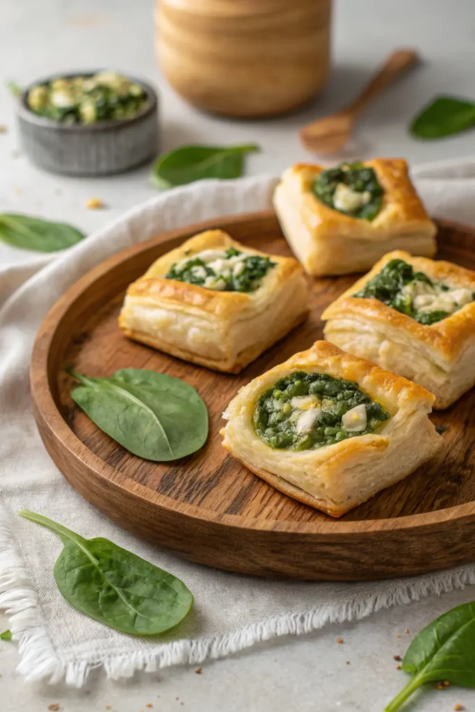 Mini Feuilletés au Fromage et Épinards (Pâte Feuilletée)
