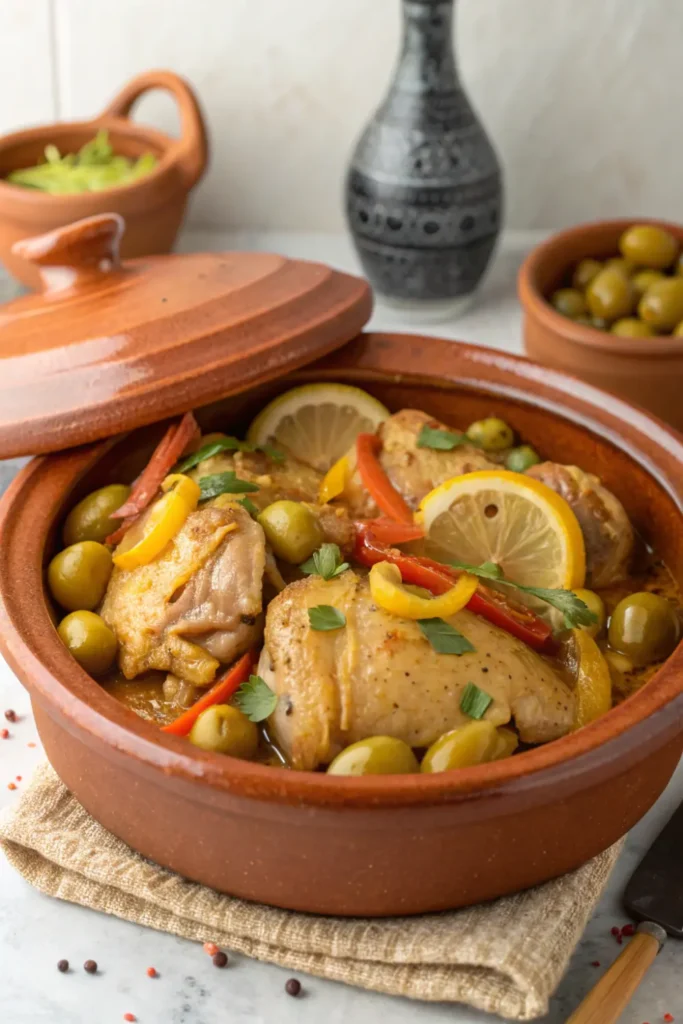 Tajine de Poulet aux Olives et Citron Confit