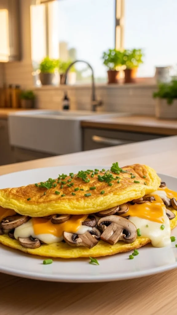 Idée Repas Soir Œufs : Omelette au Fromage et Champignons