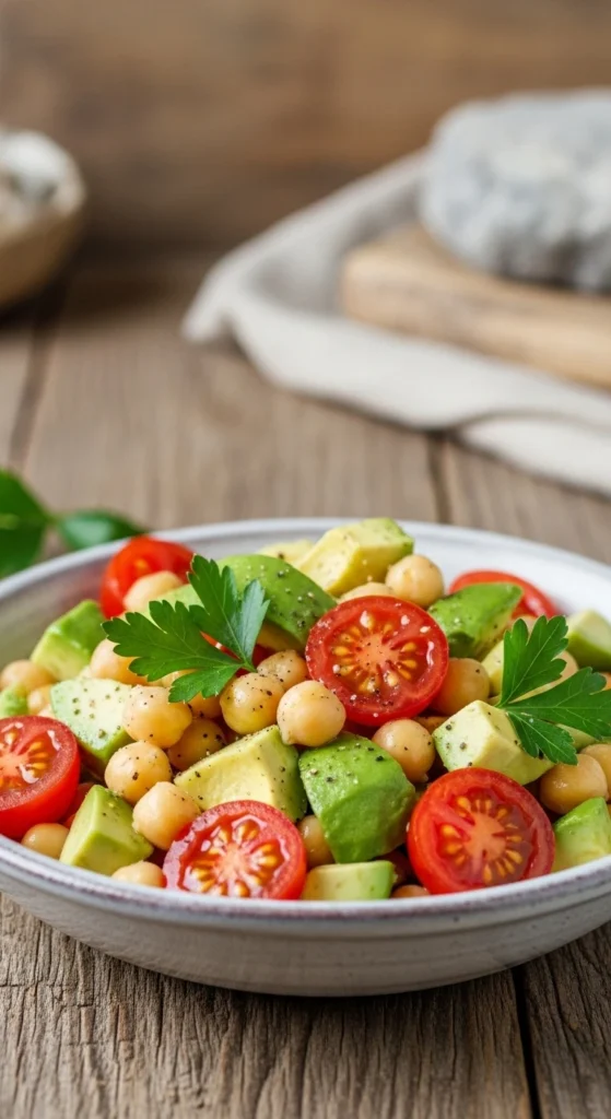 Idée Repas Soir Frais : Salade de Pois Chiches et Avocat