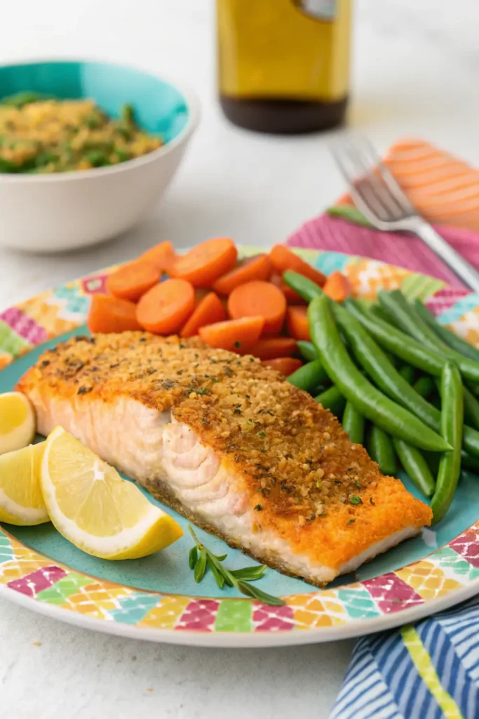 Saumon au four et légumes vapeur