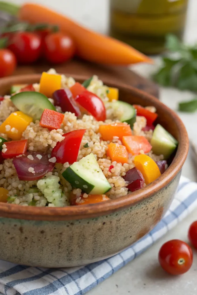 Salade de quinoa aux légumes croquants