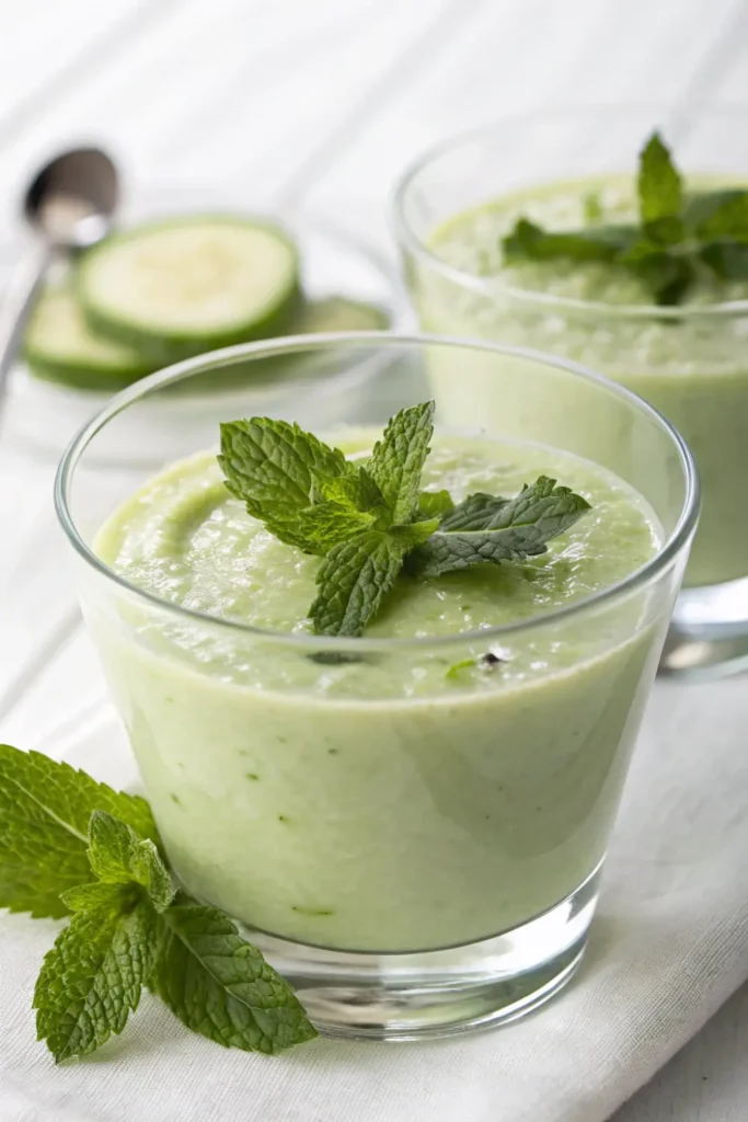 Soupe Froide de Concombre et Menthe