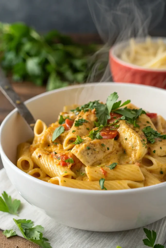 Pâtes au Poulet et Sauce Crémeuse au Curry