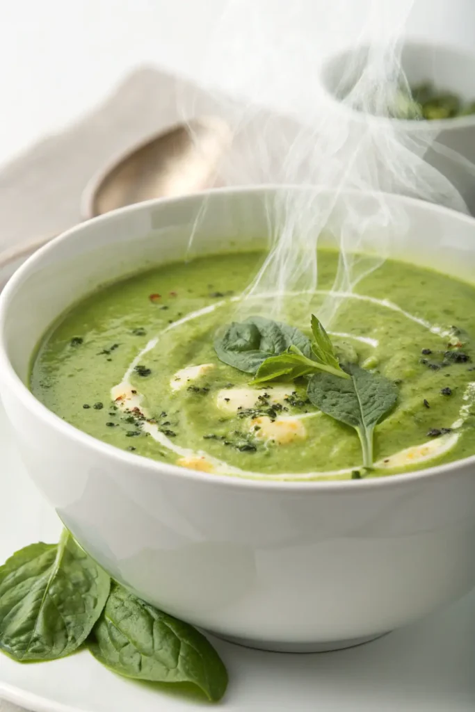 Soupe de courgettes et épinards