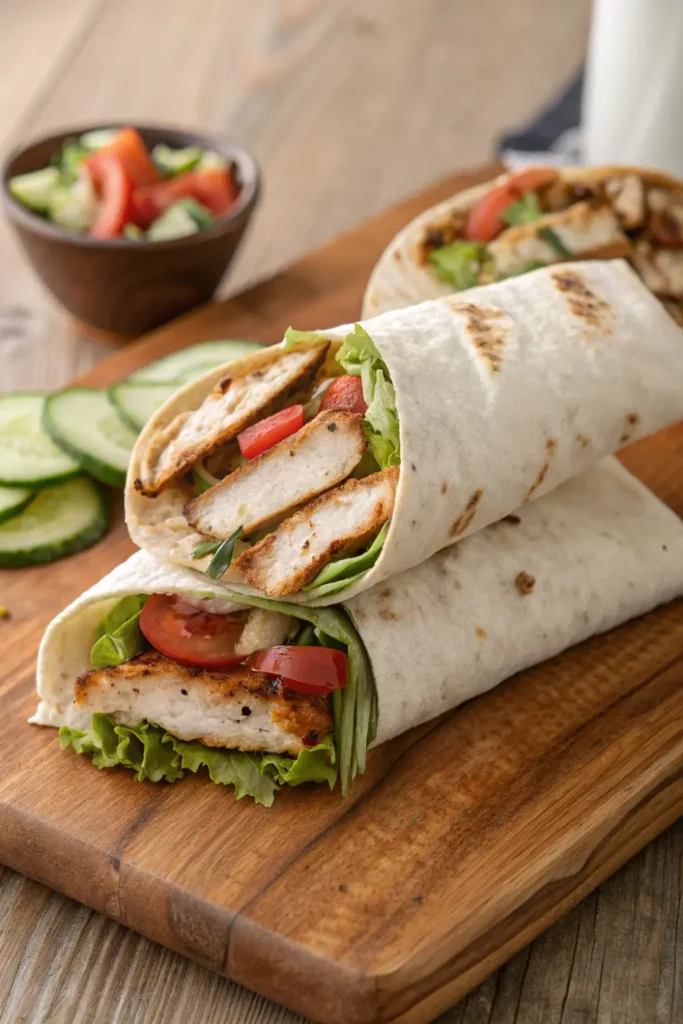 Wrap au Poulet Grillé et Légumes Croquants