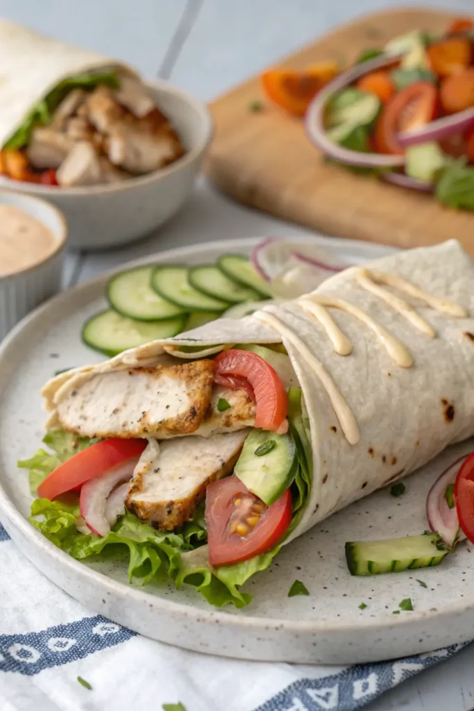 Chawarma Poulet en Wrap Maison