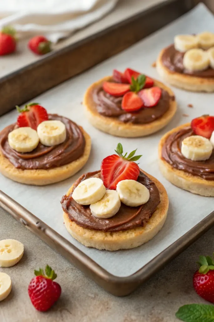 Mini Pizza Sucrée à la Nutella et Banane