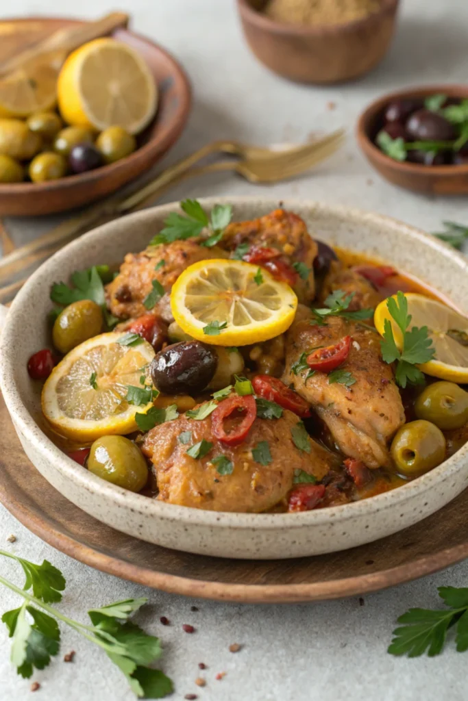 Idée Repas Soir Africain : Tajine de Poulet aux Olives