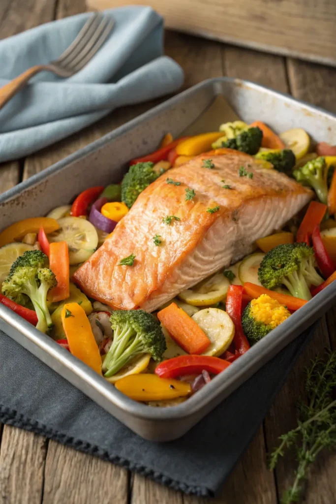 Saumon au Four & Légumes Rôtis