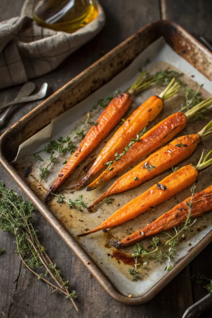  Carottes rôties au miel et thym