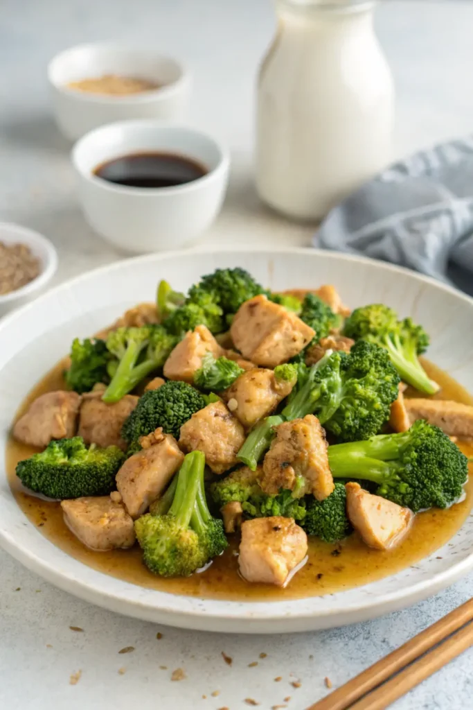 Poêlée de poulet et brocolis