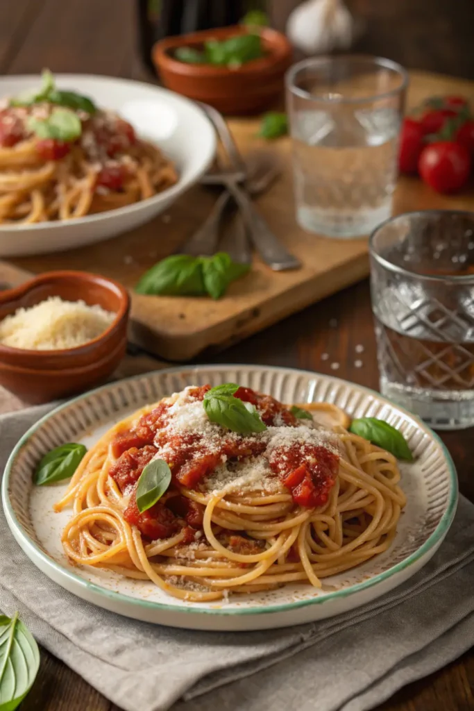 Pâtes Complètes à la Sauce Tomate Maison