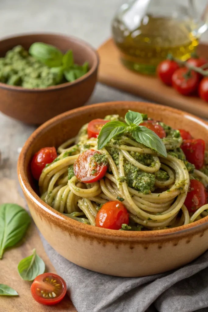 Pâtes Complètes au Pesto & Tomates Cerises