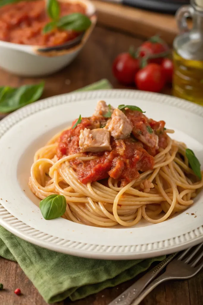 Pâtes Complètes au Thon & Tomates
