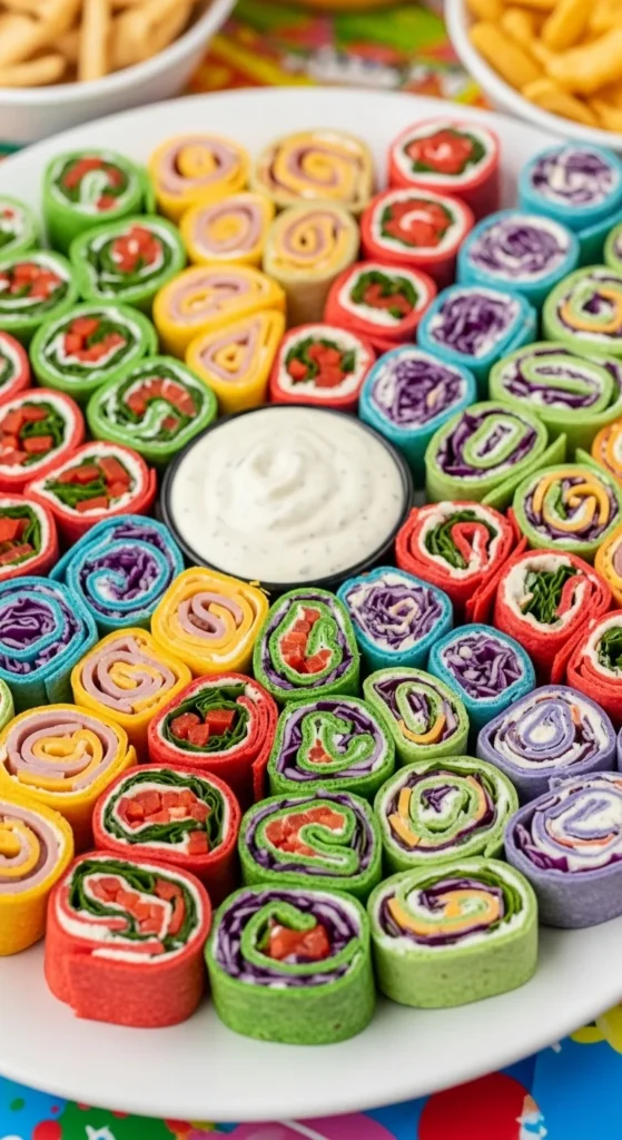 Wraps roulés coupés en spirales 