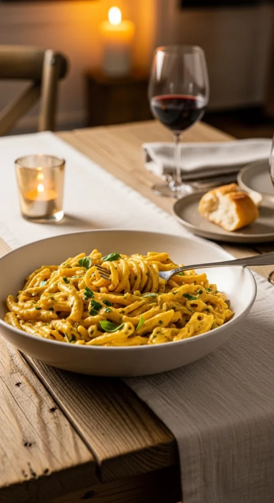 Pâtes crémeuses au poulet ou aux champignons