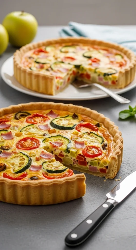 Quiche aux légumes et jambon