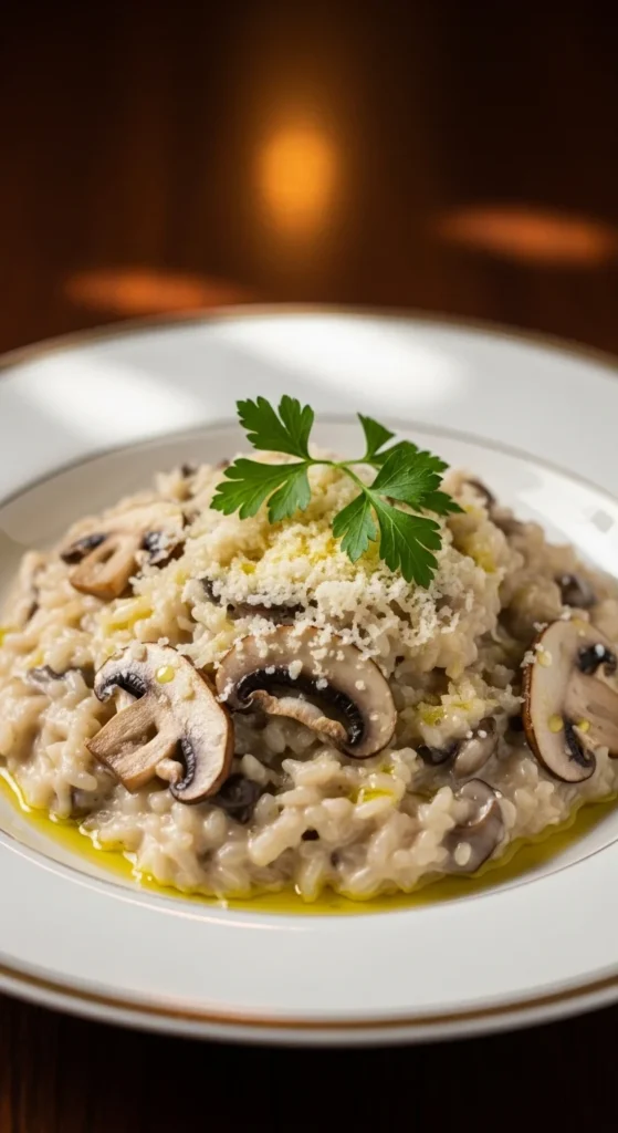 Risotto crémeux aux champignons sauvages