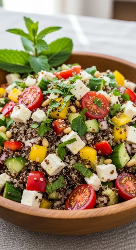 Salade festive de quinoa et légumes croquants