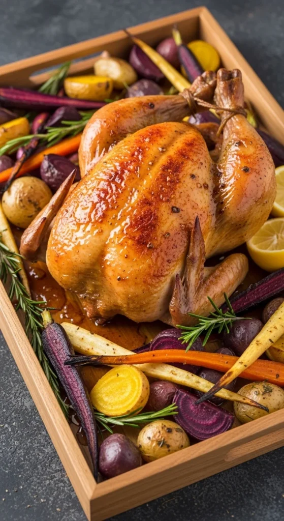 Poulet rôti aux épices douces et miel