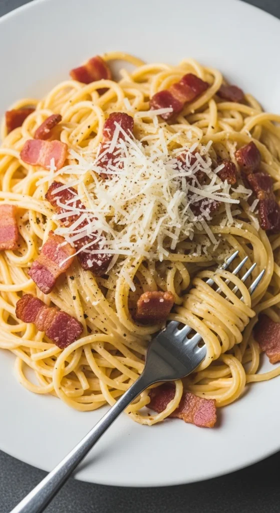 Pâtes à la carbonara crémeuse