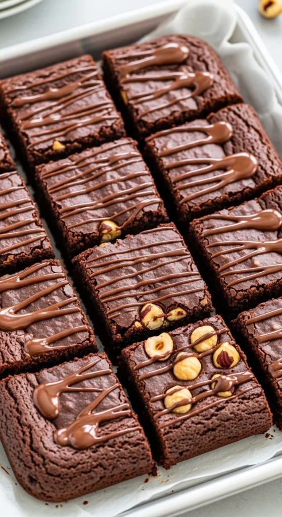 Brownies chocolat-noisettes pour le dessert