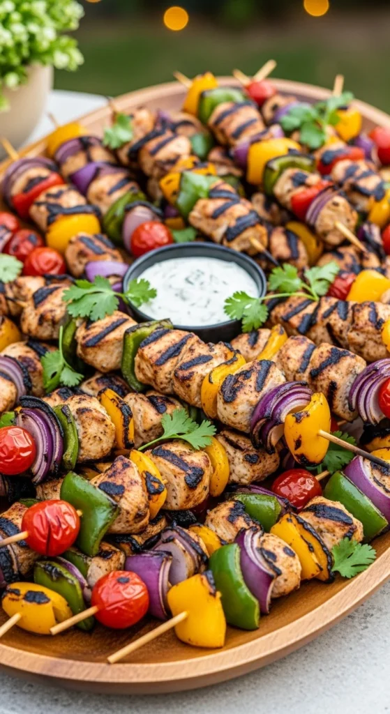 Brochettes de poulet marinées