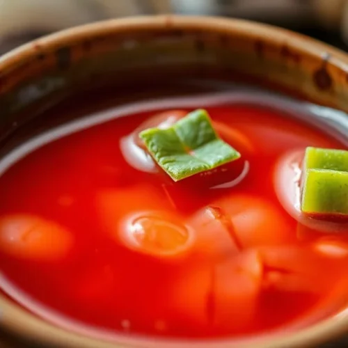 Beautiful homemade sushi sauce in a small ceramic bowl, garnished with fresh ginger and wasabi, professional sushi restaurant