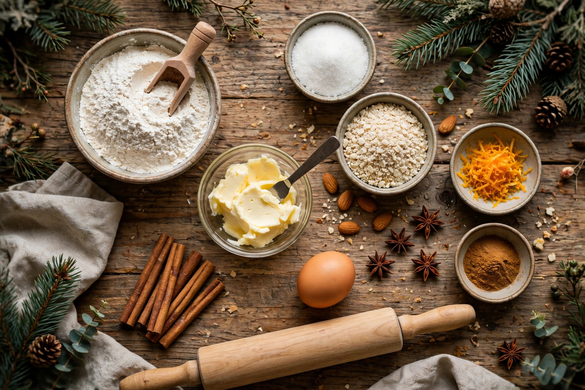 Ingrédients pour les meilleurs biscuit de noël alsacien, les bredele traditionnels