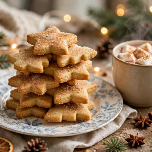 Recette sablés de noël cannelle dorés, en forme d'étoiles