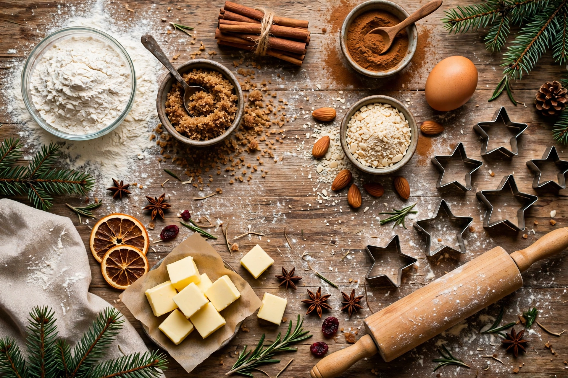 Ingrédients de la recette sablés de noël cannelle