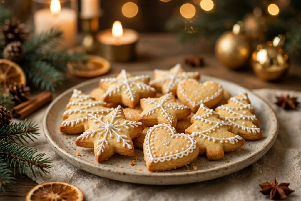 Sablés de Noël dorés et décorés selon la recette sablés de noël facile et traditionnelle